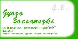 gyozo bocsanszki business card